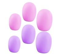 COOLHIYA 6pcs Silicone Makeup Brush Covers for Eyeshadow and Foundation Brushes with Cleaning Function for Travel and Daily Use