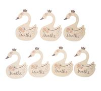 COOLHIYA 7Pcs Swan Shape Clothes Dividers Creative and Chic Wardrobe Dividers to Keep Clothes in Order Printed with Month Periods for and Closet Organisation