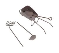 COOLHIYA 8pcs Miniature Dollhouse Gardening Tools Rust Finish Mini Hoe Rake Wheelbarrows for Succulent Care and Micro Landscape Decoration Versatile Accessories for Creative Play and