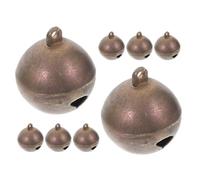 COOLHIYA 8pcs Small Copper Bell Charms for Pet Collars and Bracelets, Vintage Style Bell Pendants Hanging Ring, Melodious Sound and Easy Attachment for Pet Owners and Crafting