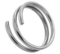 COOLHIYA Adjustable Silver Ring for Women Decorative Effect, Fashionable Wrap around Band for Parties, Chic and Simple but Different Look Finger Ring