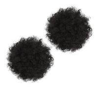 COOLHIYA Afro Hair Bun Clips Natural Looking 2pcs Lightweight High Temperature Silk Hairpieces Easy to Wear Fake Buns for Women Hair Accessories for Party or Photo Prop