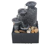 COOLHIYA Artificial Plastic Water Fountain Tabletop Decor for Home and Office, Battery Powered, Made of Sturdy Abs Material, Soothing Indoor Waterfall Ornament for Relaxation and Ambiance
