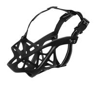 COOLHIYA Basket Muzzle for Dogs Made of Tpr Material Black Anti-bark Dog Mouth Mask Preventing Biting and Chewing Comfortable for Training
