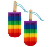 COOLHIYA Bath Sponges Colourful Exfoliating Body Scrubbers 2pcs Ice Cream Shaped with Strong Cleaning Power and Comfortable Grip Random Color Suitable for Bathing Environments and Showers