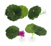 COOLHIYA Betta Fish Leaf Hammock 4Pcs Floating Leaves with Suction Cups, Artificial Aquarium Plants for Fish Resting and Breeding, Silicone Plastic Material, Aquarium Decoration Accessory
