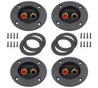 COOLHIYA Binding Post Terminals 4pcs Abs and Zinc Alloy Material round Spring Loaded Speaker Terminal Connectors 3.1 Inch Subwoofer Box Connectors for Home Audio-visual Subwoofer Audio