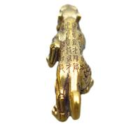 COOLHIYA Brass Tiger Keychain Charm, Small Retro Pendant for Decorative Hanging Ornament and Chinese Zodiac Year