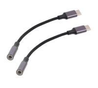 COOLHIYA C Headphone Aluminium Audio Nylon Material Alloy with and Converter 2pcs Usb-c to 3.5mm Jack Adapter Type C Interface Plug-and-play Portable for Smartphones