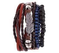 COOLHIYA Chain Simple Or Set for Bracelet Wrist, Leather Adjustable Women Hand Woven Fashion Wrap Bracelets with Beautiful Shape, Fits Wrist Size Valentines Day Or Graduation