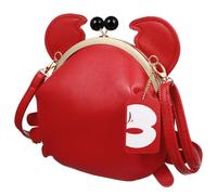 COOLHIYA Chic PU Cross Body Shoulder Bag with Removable and Adjustable Strap Unique Crab Shaped Novelty Handbag Featuring Sturdy PU Fabric Funky Crossbody Bag for Casual and Daily Use