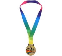 COOLHIYA Climbing Medals Golden Zinc Alloy with Lightweight Build, 2.8" Round Flat Design, for Rock Climbing Competitions and Awards