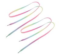 COOLHIYA Colorful Gradient Flat Shoelaces for Basketball and Sports Activities Polyester Material 2pcs Comfortable Fit and Visual Delight for Athletic Shoes and Boots Suitable for Women