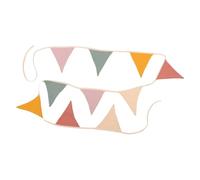 COOLHIYA Colorful Triangle Party Banner Flag Reusable Cotton Hanging Bunting for Birthday Wedding Bridal Shower Decorations Rainbow Theme for Indoor Outdoor Use