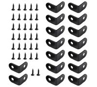 COOLHIYA Corner Brackets Thickened Coated 16pcs Stainless Steel L-Shaped 90° with 32pcs Screws Angle Braces Lightweight and High Reliability for Partition and Chairs