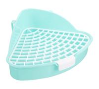 COOLHIYA Corner Triangle Pet Litter Tray for Rabbits Hamsters Bunny Toilet Training Aid with Edge Detachable Mesh Design Space-saving Animal Litter Box for Small Pets