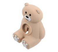 COOLHIYA Creative Bear Silicone Watch Stand Dock for Smartwatch, Vertical Charging Holder for Bedroom Nightstand, Pink Non-Slip Tabletop Charger