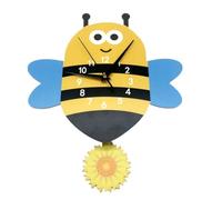 COOLHIYA Creative Bee Shape Wall Clock for Room with Silent Design and Easy to Read Eco-friendly Pvc Foaming Board, for Living Room Wall Decoration