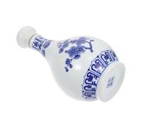 COOLHIYA Creative Ceramic Sealed Wine Bottle with Classic Chinese Blue and White Pattern Smooth Surface Storage Holder for Sake Wine and Special Drinking Occasions at Home Bars