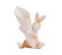 COOLHIYA Creative Rabbit Shape Flower Vase Resin Planter for Home and Garden, Elegant Pink Household Flower Arrangement Ornament, Chic Artistic Design for Spring Decoration