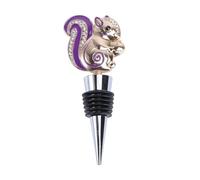 COOLHIYA Creative Rhinestone Wine Bottle Stopper, Squirrel Shaped with Zinc Alloy and Plastic, Easy to Use and Safe, Elegant Cone Shape with 6-Layer Gradually Enlarged Plastic Part, for Red