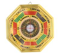 COOLHIYA Decorative Chinese Style Compass for Divination with Gold Foil on Mdf, Multi-functional Portable Compass Featuring Delicate Vintage Design, for Feng Shui Home Décor and Hanging