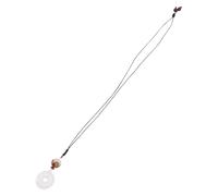 COOLHIYA Delicate Bodhi Jade Necklace for Women Elegant Carved Lotus Pendant Jewelry Chinese Style Accessory Gift for Family