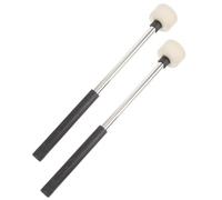 COOLHIYA Drum Mallets Sturdy and Not Easy to Deform Or Break Black with Felt 2pcs Stainless Steel for Drums Suitable for Professionals and Beginners