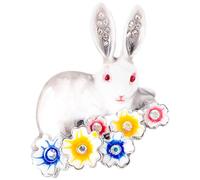 COOLHIYA Easter Theme Brooch Pin for Women Cute Bunny Lapel Pin Alloy Material Rhinestone Decoration, Resistant to Wear and Tear, for Occasion Clothing Accessory