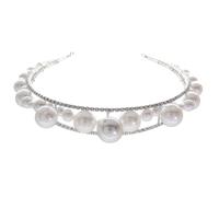COOLHIYA Elegant Pearl Wedding Headband Crystal and Alloy Material, Lightweight and Suitable for Graduation Time, Anniversary, and Birthday Celebrations, Featuring a Luxurious Vintage Hair