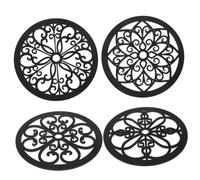 COOLHIYA European Style Wood Applique Intricate Carved Round Corner Onlay for Furniture Decor Elegant Wooden Wall Decoration for Living Room Bedroom Dining Room Easy to Install Home Art