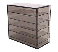 COOLHIYA Eyelash Case: 5 Layer Lash Organizer Box - Acrylic False Eyelash Storage Case for Lash Extensions and Tools - Portable Cosmetic Container Black