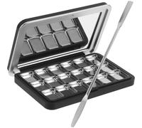 COOLHIYA Eyeshadow Palette: Empty Lipstick Palette 18-Girds Nail Tool Holder Pigment Tray Containers Eyeshadow Pan Empty Lipstick Box for Blush Powder