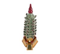 COOLHIYA Feng Shui Wenchang Tower Sculpture Ceramic 7-Level Pagoda Figurine Miniature Tower Model for Desk Paperweight and Home Office Display