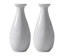 COOLHIYA Flower and Artificial Arranging Ceramic Simple Shaped White Modern 2pcs Home Flower Arranger Containers for Wedding Centerpieces Desktop Decoration
