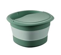 COOLHIYA Foldable Foot Soaking Bucket with Massage Soles Practical Green Foot Bath Basin Made of Pvc and Tpr and Pedicure at Home or Salon