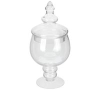 COOLHIYA Glass Candy Jar with Lid for Wedding and Pantry Use, Beautiful Shape Design, Easy to Fill Candy Bowl and Storage Canister