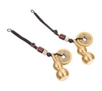 COOLHIYA Gourd Design or Workmanship Style Fine Decorative Chinese 2pcs Copper Keychain Set with Creative Modelling Keyring Accessories Birthday for Everyday Use