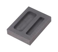 COOLHIYA Graphite Ingot Mould 2 Slots for Metal Casting, 2.24X1.65X0.43In Molded High Purity Graphite, Refining Scrap Bar Mold for Gold Silver Copper Smelting, Non-Ferrous Metal Casting