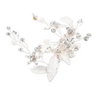 COOLHIYA Hair Clip Silver Finish Elegant Wedding for Brides with Rhinestone and Zinc Alloy Material, Fine Handcrafting for Weddings and Evening Parties