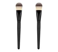 COOLHIYA Hair Face Mask Brush Firm Enough to Spread Mud Nylon with Comfortable Grip 2pcs Stylish Black Plastic Handle for DIY Mask Application Suitable for Skincare and Beauty Bowls