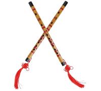 COOLHIYA Handmade Bamboo Flute Musical Instrument for Beginner Music Lovers and Flute Diaphragm with Chinese Knot Small Instruments for Adults