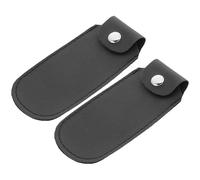 COOLHIYA Harmonica Protective Sleeves 10-hole Blues 2pcs Black Imitation Leather Lightweight Portable Harmonica Storage Sleeves for Carrying and Protecting