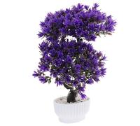 COOLHIYA Imitation Bonsai Ornament Simulation Tree Decorative Plastic Plant with Long-term Decoration and Easy Care Features in Purple, Modern Nordic Style Indoor Decoration for Home