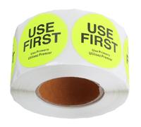 COOLHIYA Inventory Control Food Labels 1.5Inch Adhesive Stickers Fluorescent Yellow for Restaurant Kitchen Food Safety and Stock Management