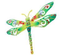 COOLHIYA Iron Dragonfly and Complementing Modern Home Styles Wall Art Hanging Sculpture, Elegant Green Metal Wall Ornament Enhancing Aesthetic Appeal for Indoor and Yard Decor
