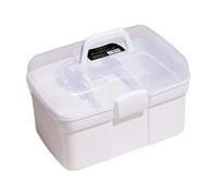 COOLHIYA Large Capacity Manicure Box with Handle, Well-Made Pp Material Portable Storage Case for Beauty Working and Travel, Multipurpose Makeup Artist Toolbox for Organizing Tools
