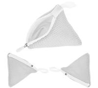 COOLHIYA Laundry Delicates Wash Bags 3Pcs Polyester Mesh Grey Triangle 14X15Cm Mini Organizer for Washing Machine and Garment Storage