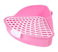 COOLHIYA Lightweight Pink Chinchilla Potty with Practical Plastic Design, Rabbit Potty Corner Toilet Box for Bunny Use in Garden or Park