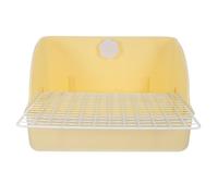 COOLHIYA Litter Tray Rabbit for Toilet Training Small Animals Beige Plastic with Spacious Design Easy to Clean Small Pet Potty Box like Rabbits and Rats for Cage Use
